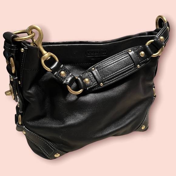 COACH leather bag with gold hardware - Picture 2 of 7